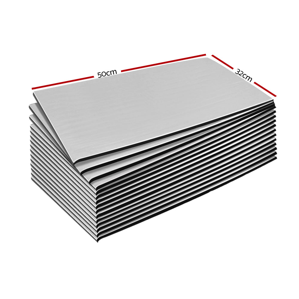 Marlook 36PCS 32CM X 50CM Car Sound Deadener Butyl Noise Insulation Heat Proof Self-adhesive