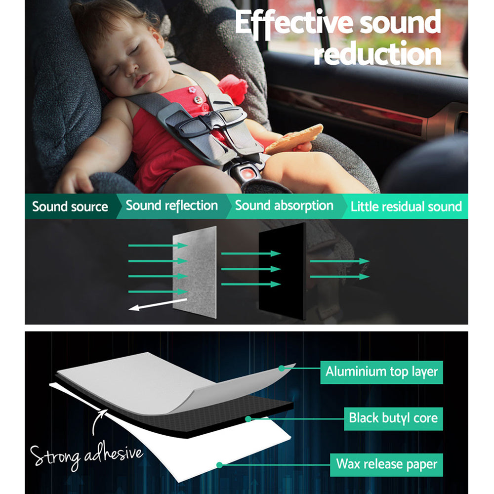 Marlook 36PCS 32CM X 50CM Car Sound Deadener Butyl Noise Insulation Heat Proof Self-adhesive