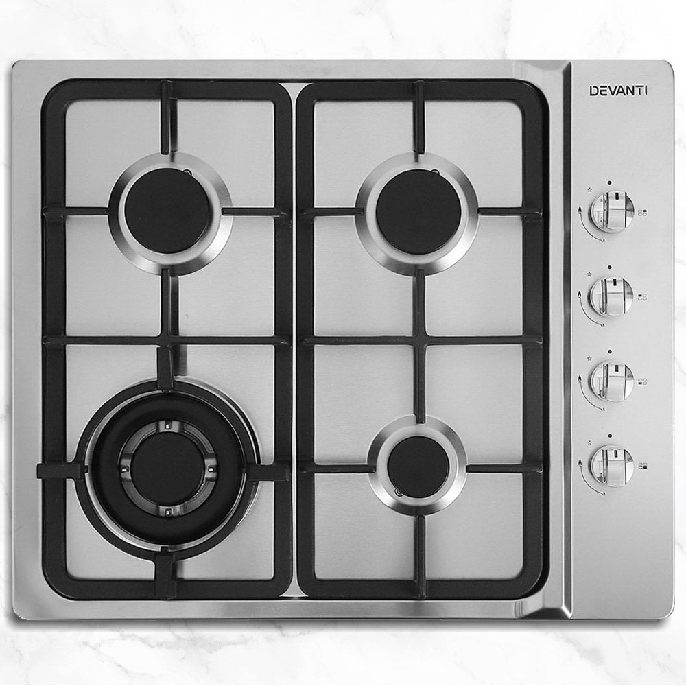 Marlook Gas Cooktop 60cm Stove Hob Silvir