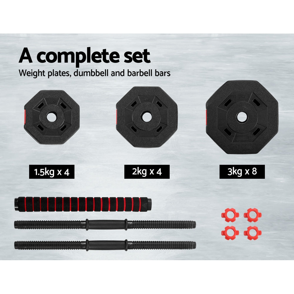 Marlook 40kg Dumbbells Barbell Set Adjustable Dumbbell Weight Lifting