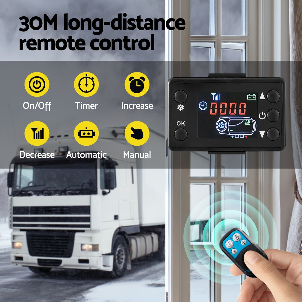 Marlook Diesel Air Heater 12V 5KW LCD Display Remote Control for Car Bus RV Indoor 10L