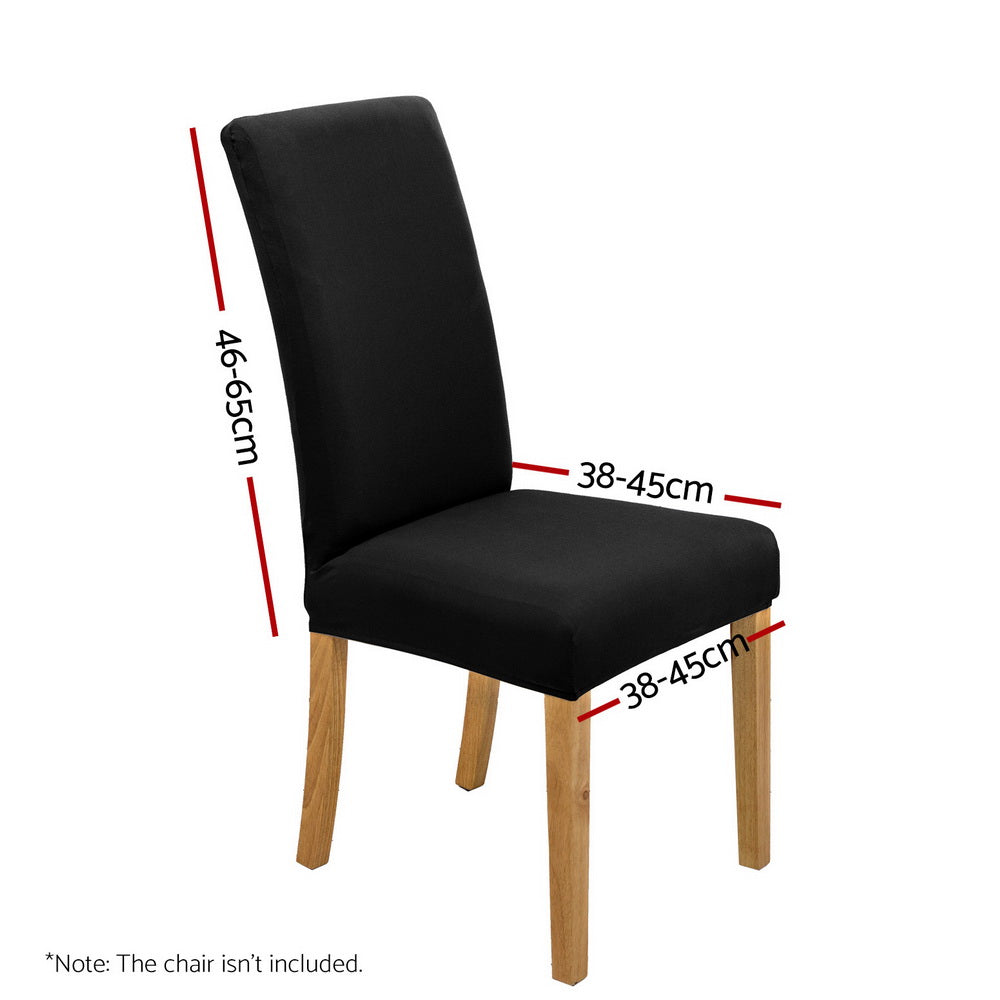 Marlook Dining Chair Covers 4x Slipcovers Spandex Stretch Banquet Wedding Black