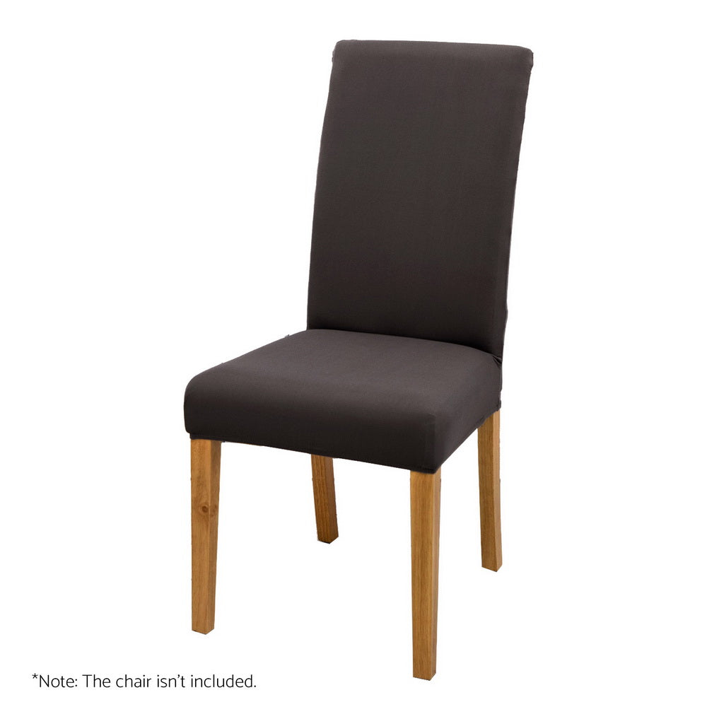 Marlook Dining Chair Covers 4x Slipcovers Spandex Stretch Banquet Party Dark Grey