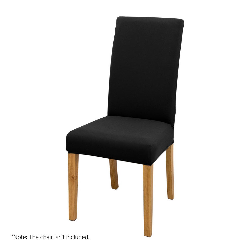 Marlook Dining Chair Covers 6x Slipcovers Spandex Stretch Banquet Wedding Black