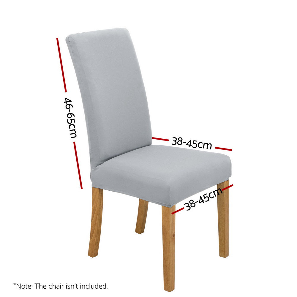 Marlook Dining Chair Covers 6x Slipcovers Spandex Stretch Banquet Wedding Grey