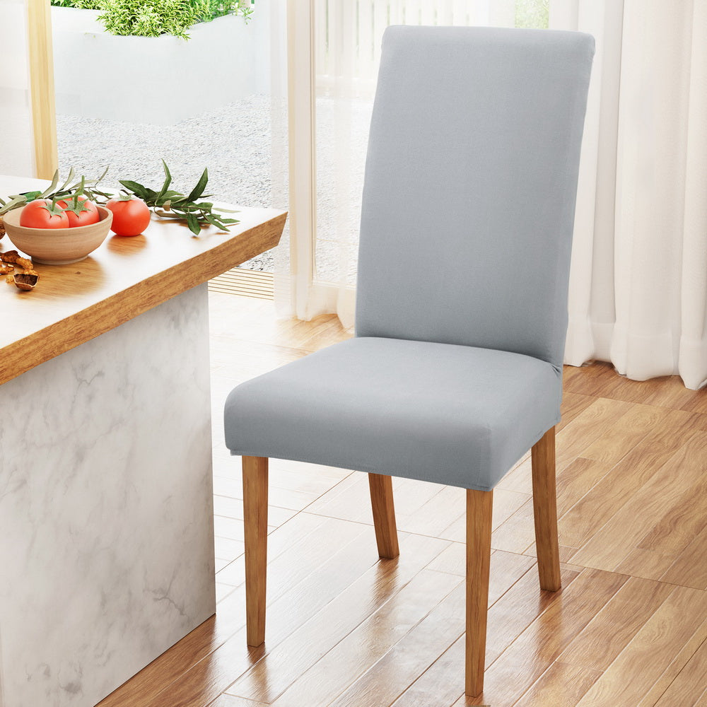 Marlook Dining Chair Covers 6x Slipcovers Spandex Stretch Banquet Wedding Grey