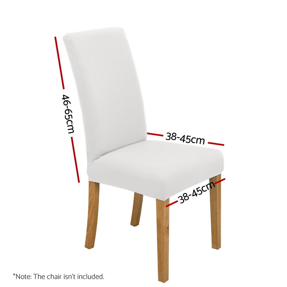 Marlook Dining Chair Covers 6x Slipcovers Spandex Stretch Banquet Wedding White