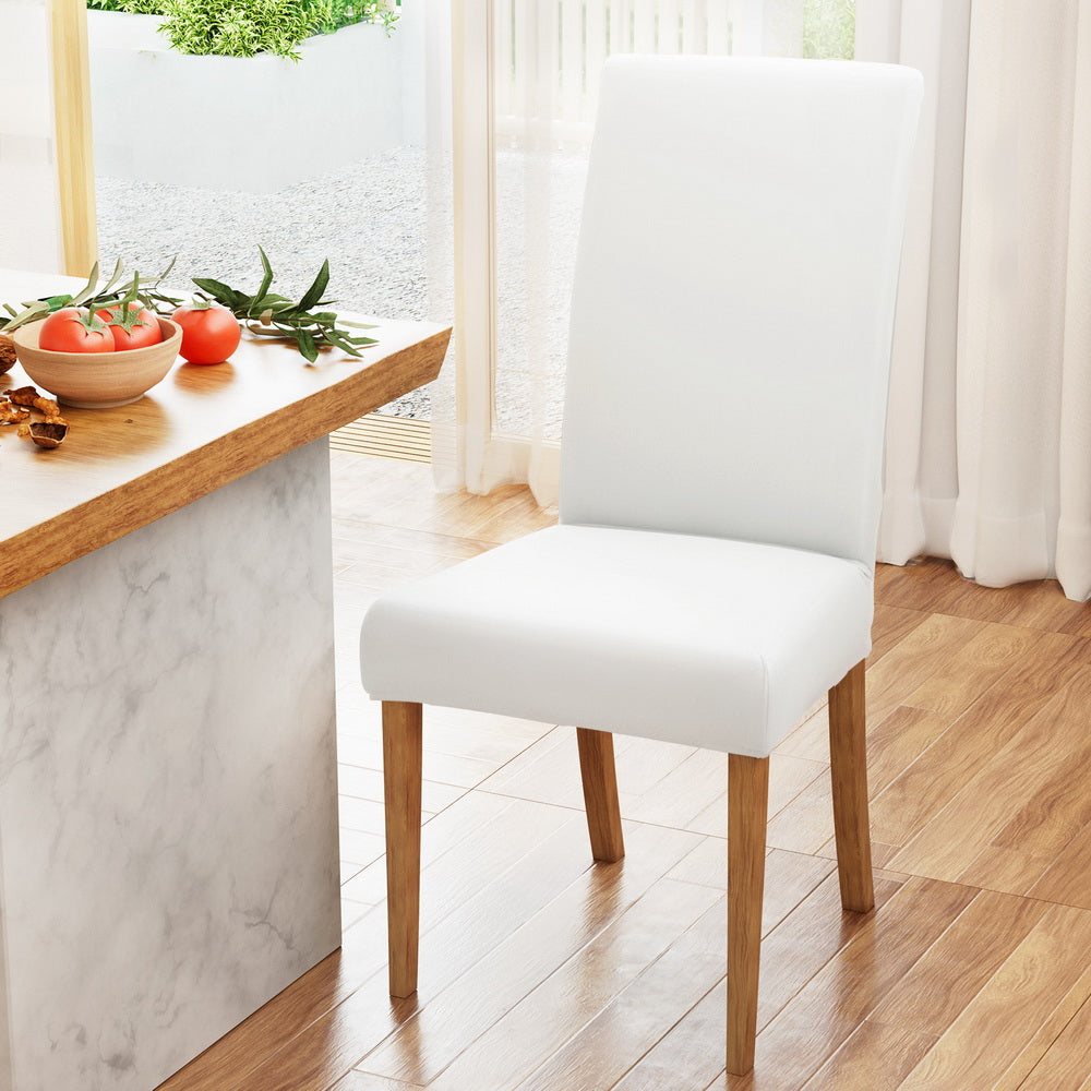 Marlook Dining Chair Covers 6x Slipcovers Spandex Stretch Banquet Wedding White