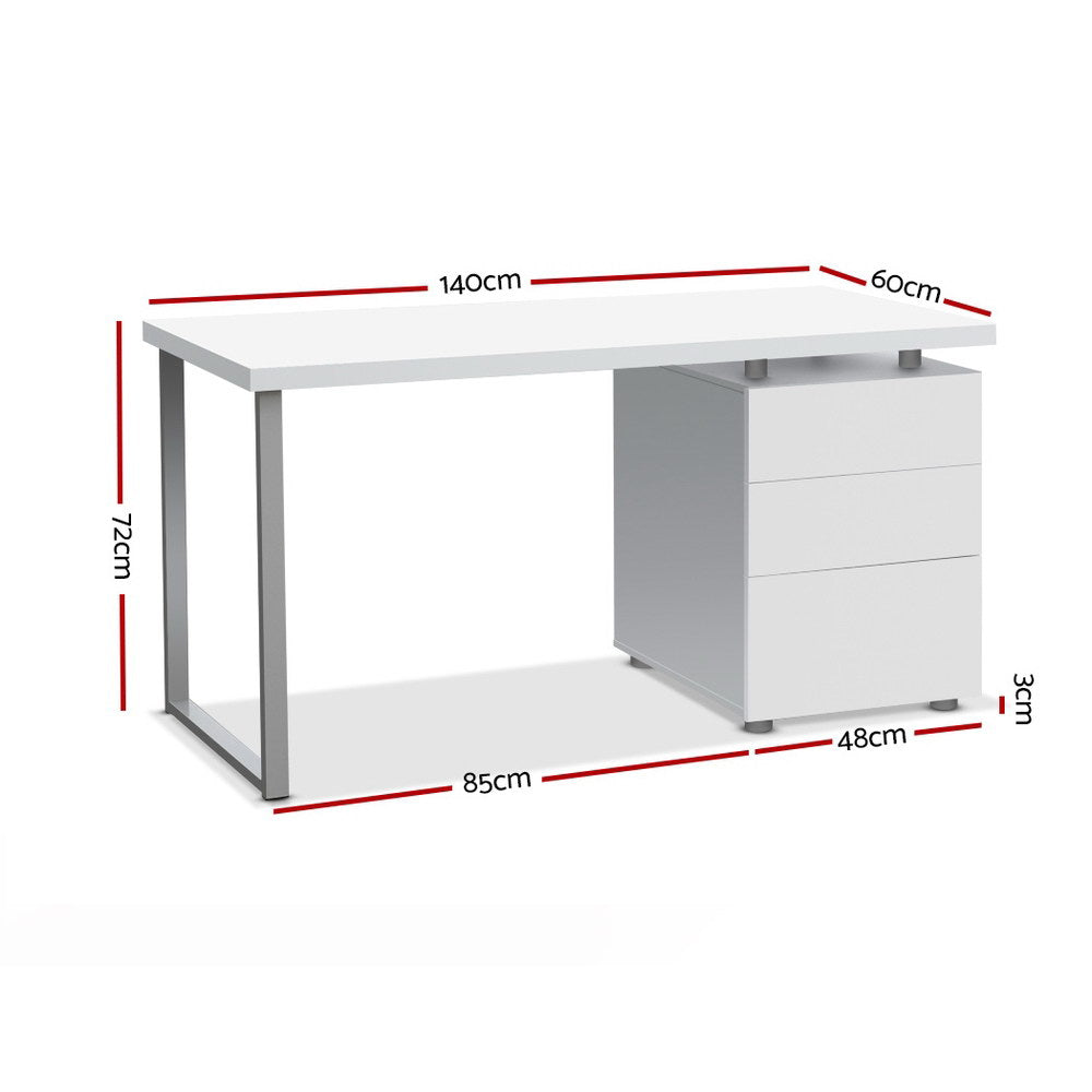 Marlook Computer Desk Drawer White 140CM