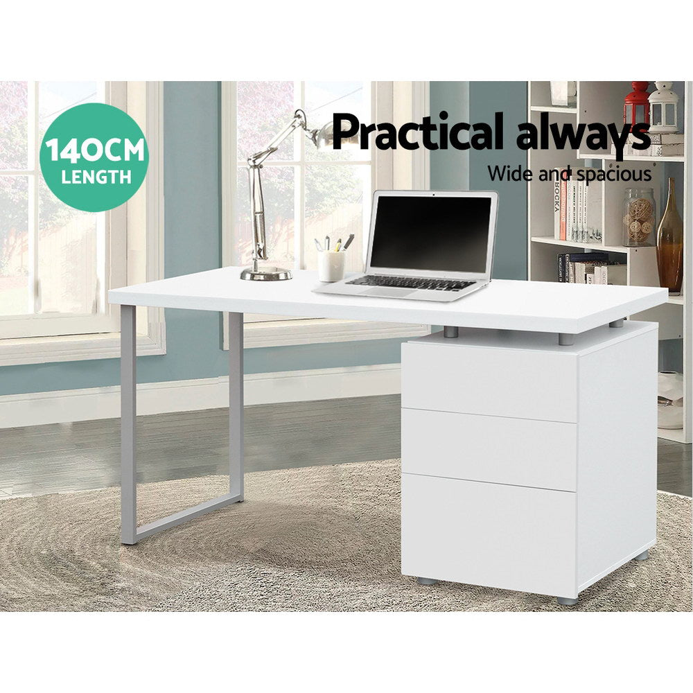Marlook Computer Desk Drawer White 140CM