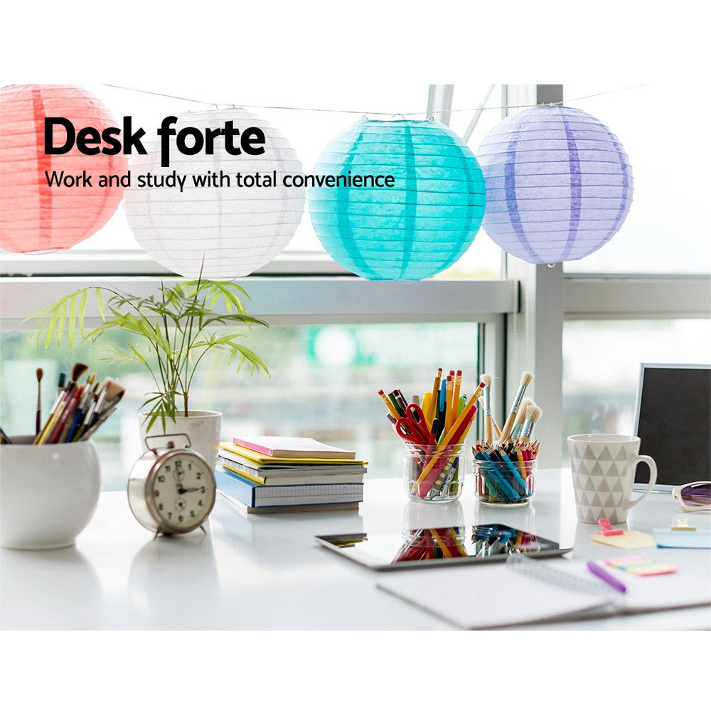 Marlook Computer Desk L-Shape Bookshelf White