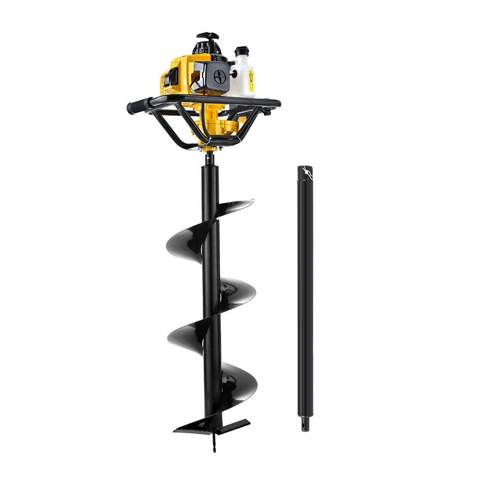 Marlook 82CC Post Hole Digger 300mm Petrol Drill Auger Extension Bits