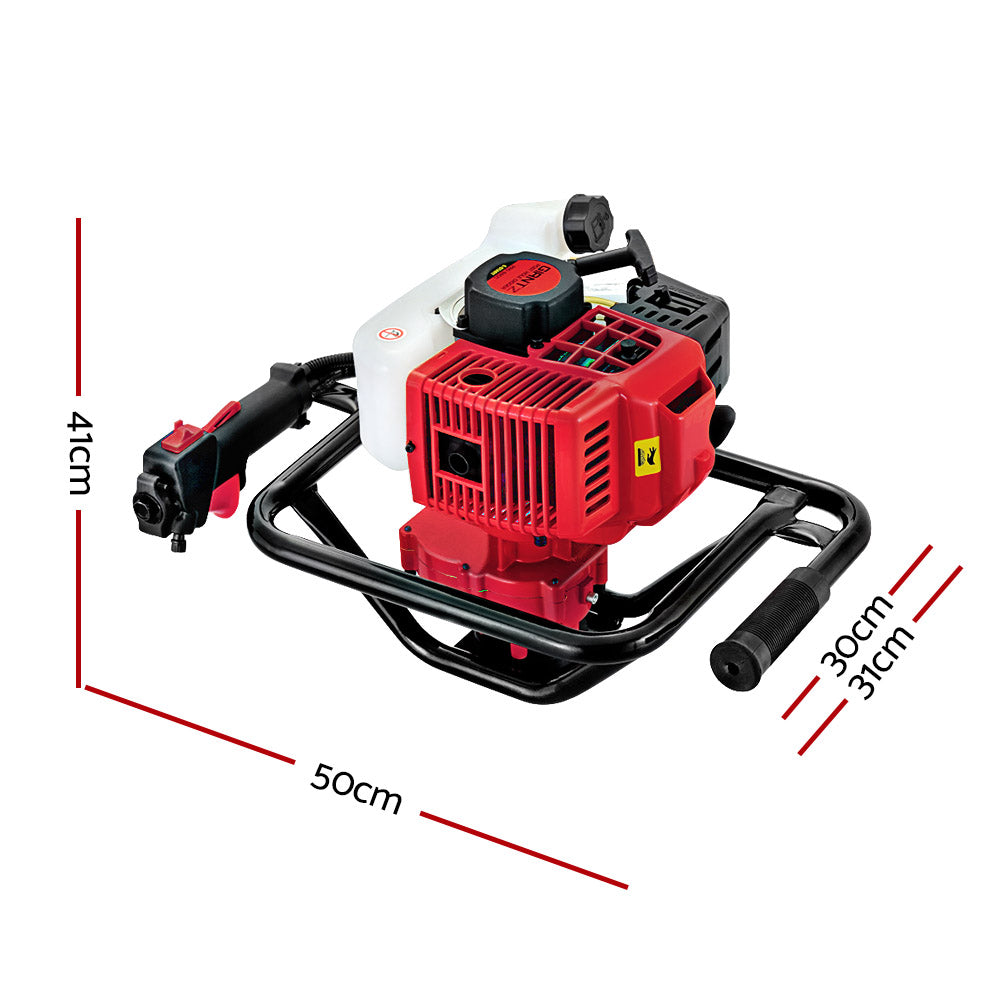 Marlook 92CC Post Hole Digger Motor Only Petrol Engine Red