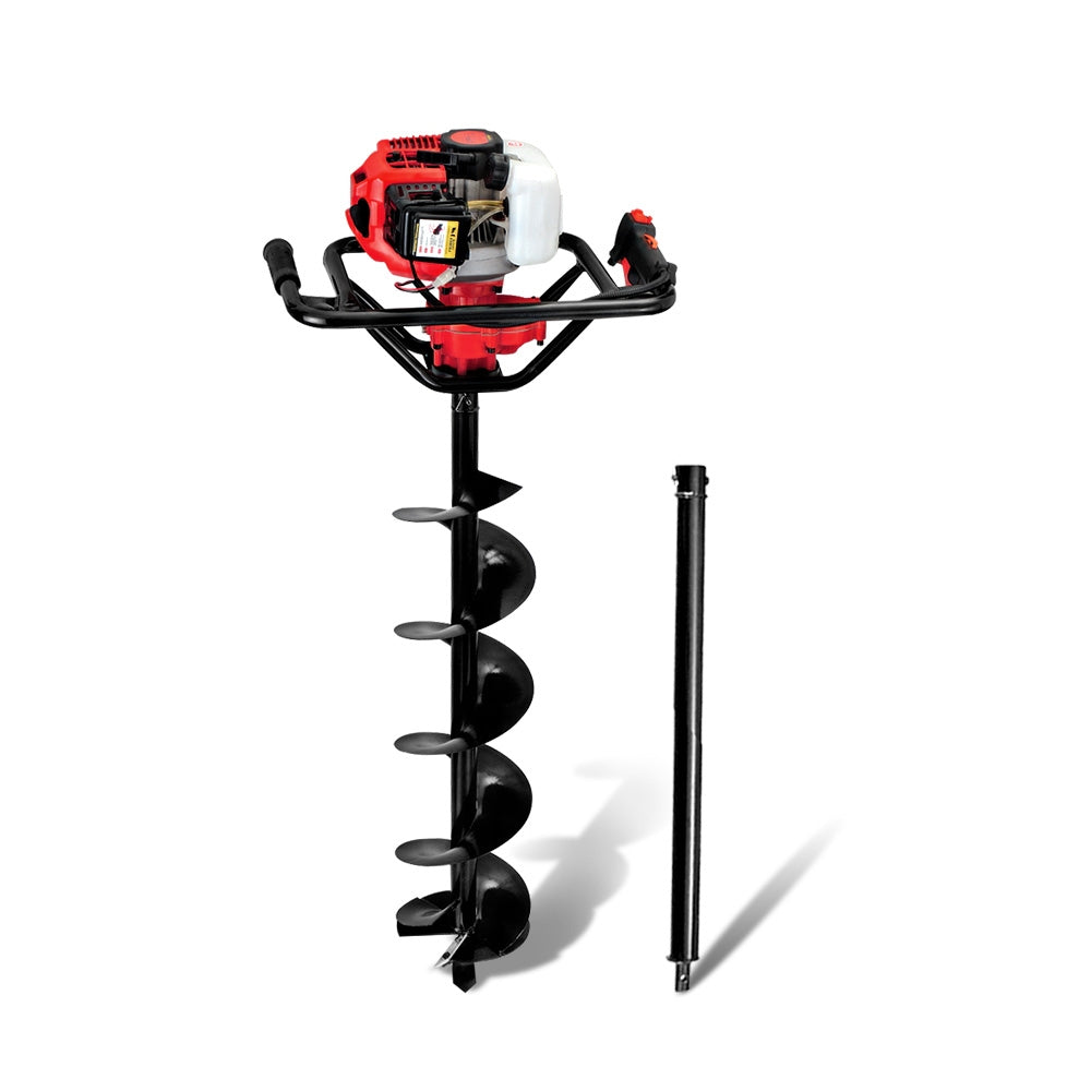 Marlook 92CC Post Hole Digger 200mm Petrol Drill Extension Bits Auger