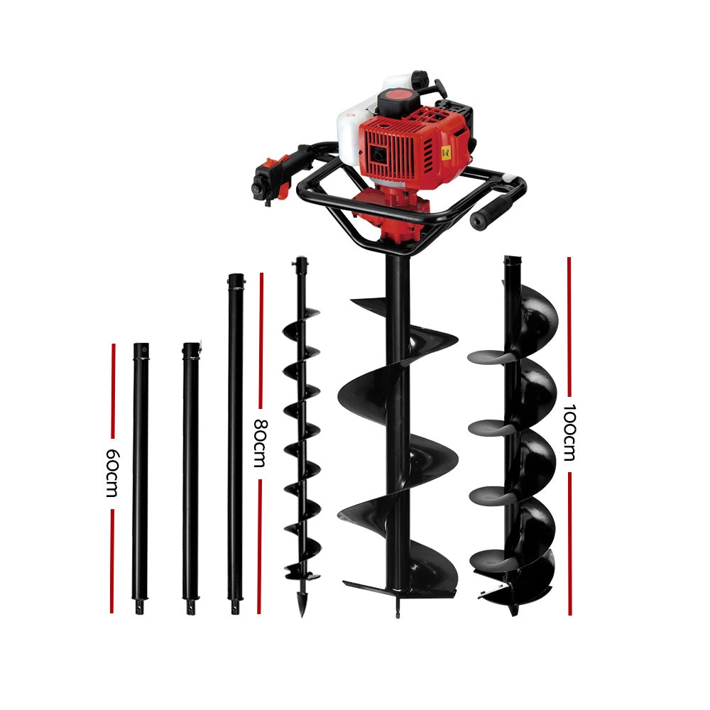 Marlook Post Hole Diggers 92CC Petrol Digger Extension Auger Bits