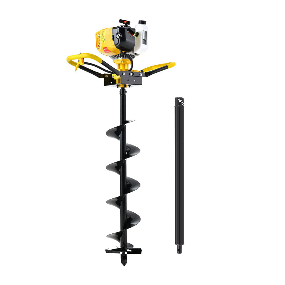 Marlook 74CC Post Hole Digger 200mm Petrol Drill Auger Extension Bits
