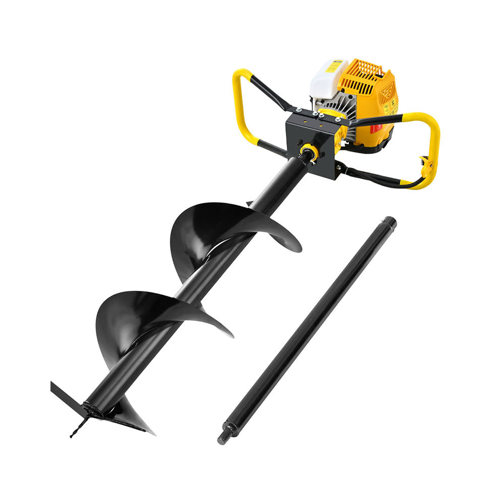 Marlook 74CC Post Hole Digger 300mm Petrol Drill Auger Extension Bits