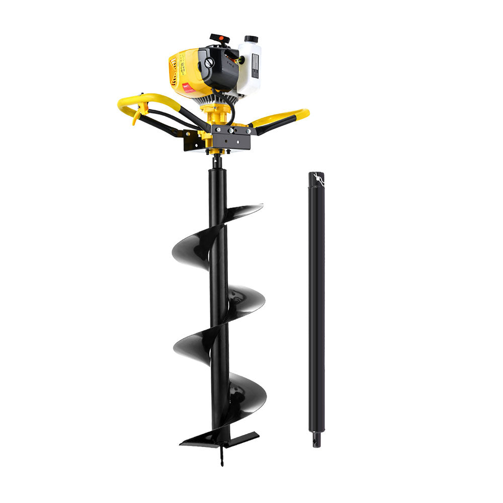 Marlook 74CC Post Hole Digger 300mm Petrol Drill Auger Extension Bits