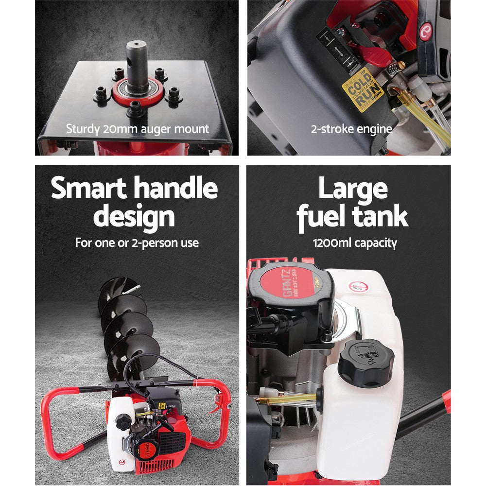 Marlook 80CC Petrol Post Hole Digger Extension Auger Bits Kit