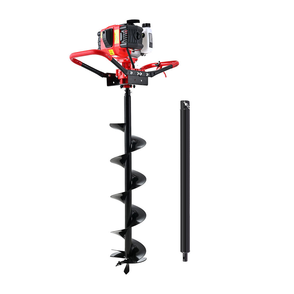 Marlook 65CC Post Hole Digger 200mm Petrol Drill Auger Extension Bits