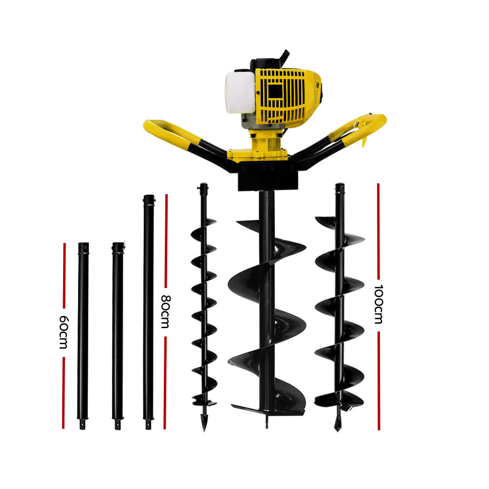 Marlook 80CC Petrol Post Hole Digger Auger Extension Bits Kits