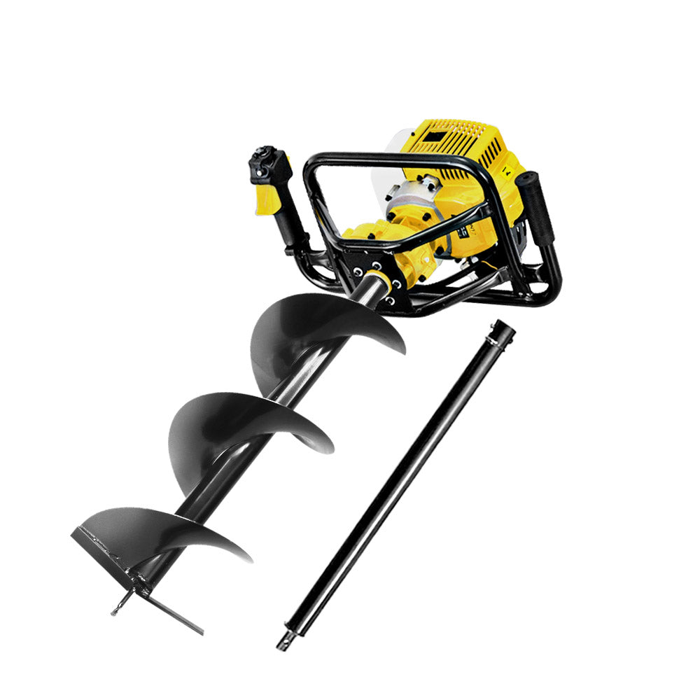 Marlook 92CC Post Hole Digger 300mm Petrol Drill Auger Extension Bits