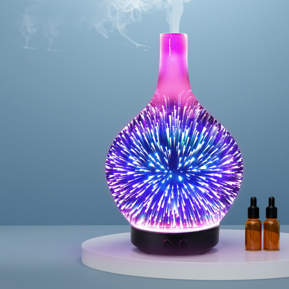 Marlook Ultrasonic Aroma Aromatherapy Diffuser 3D Light Oil Firework Humidifier