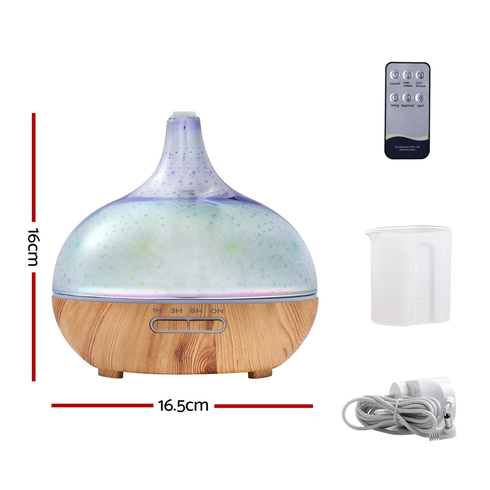 Marlook Aroma Diffuser Aromatherapy 3D Glass 400ml