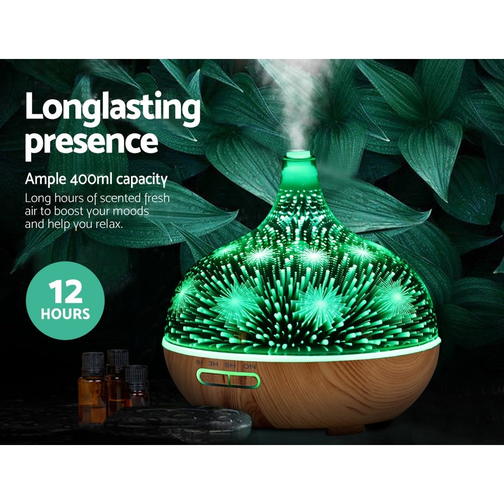 Marlook Aroma Diffuser Aromatherapy 3D Glass 400ml