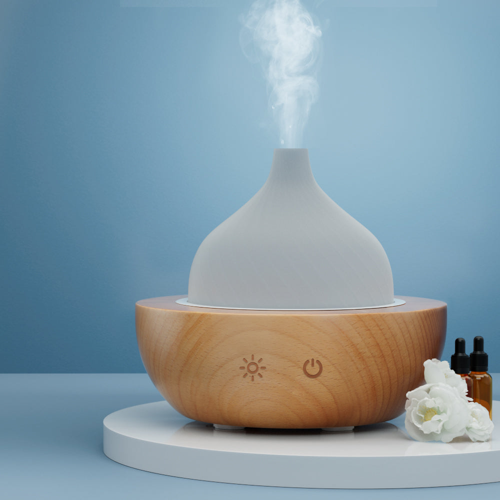Marlook Aroma Aromatherapy Diffuser LED Oil Ultrasonic Air Humidifier Glass Wood