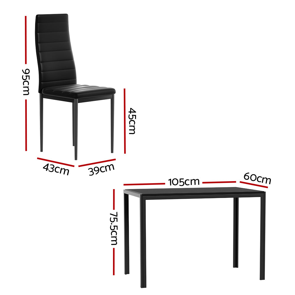 Marlook Dining Chairs and Table Dining Set 4 Chair Set Of 5 Black