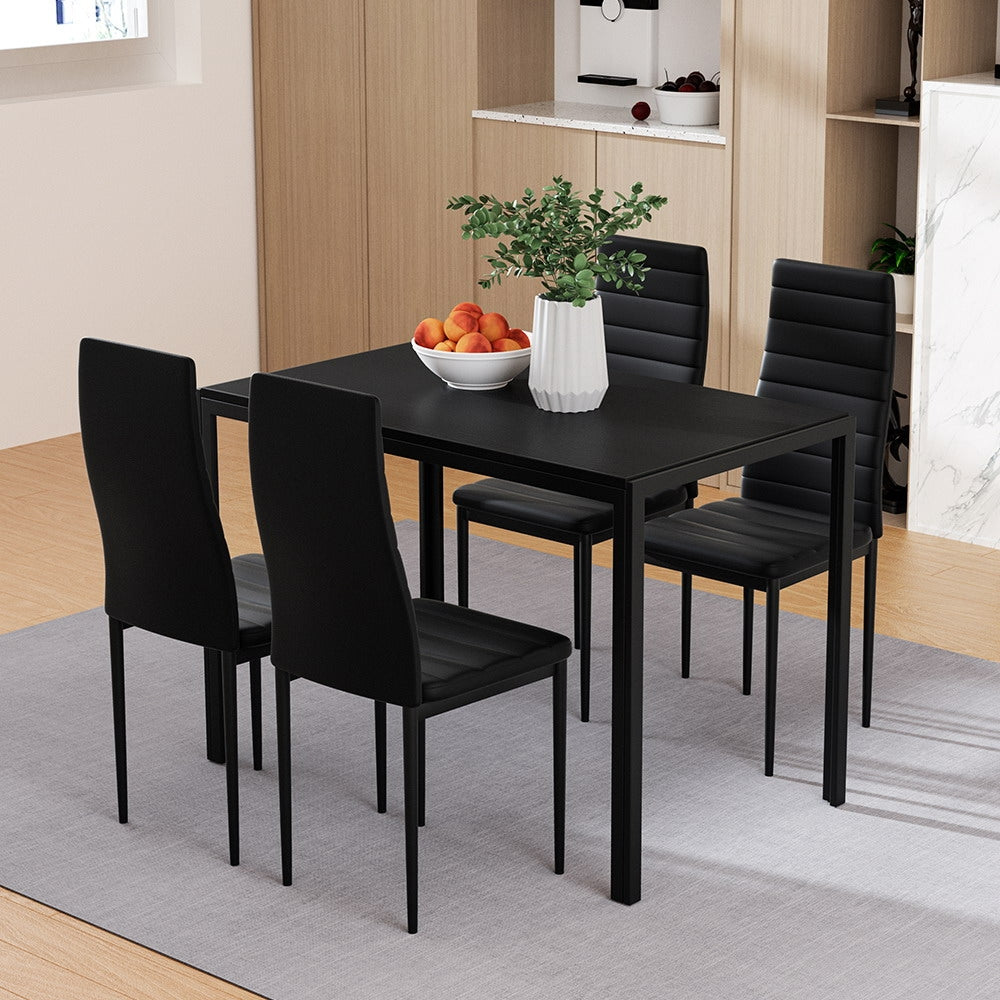 Marlook Dining Chairs and Table Dining Set 4 Chair Set Of 5 Black