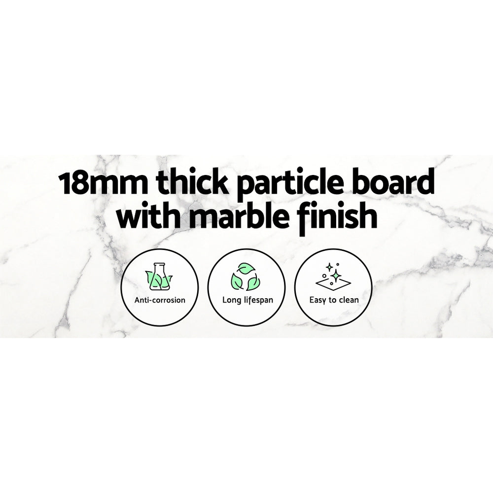 Marlook Dining Table Round Marble Effect 110CM