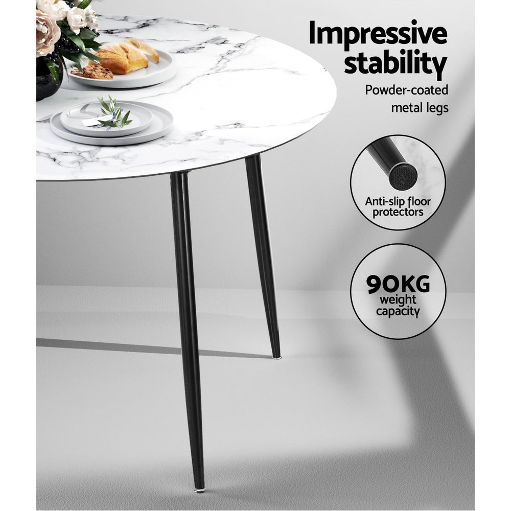 Marlook Dining Table Round Marble Effect 110CM