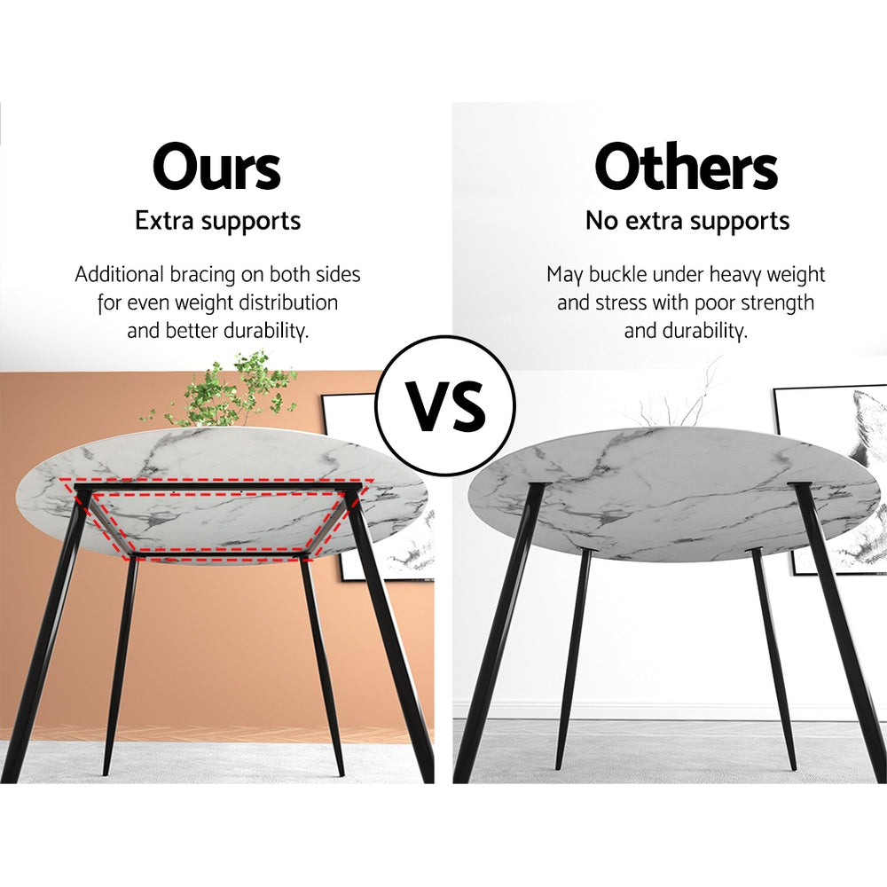 Marlook Dining Table Round Marble Effect 110CM