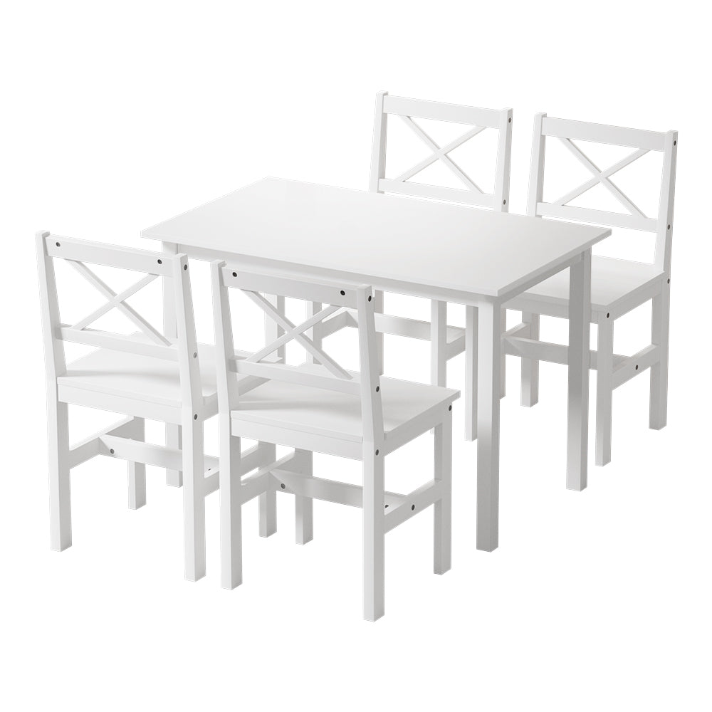 Marlook Dining Chairs and Table Dining Set 4 Cafe Chairs Set Of 5 4 Seater White