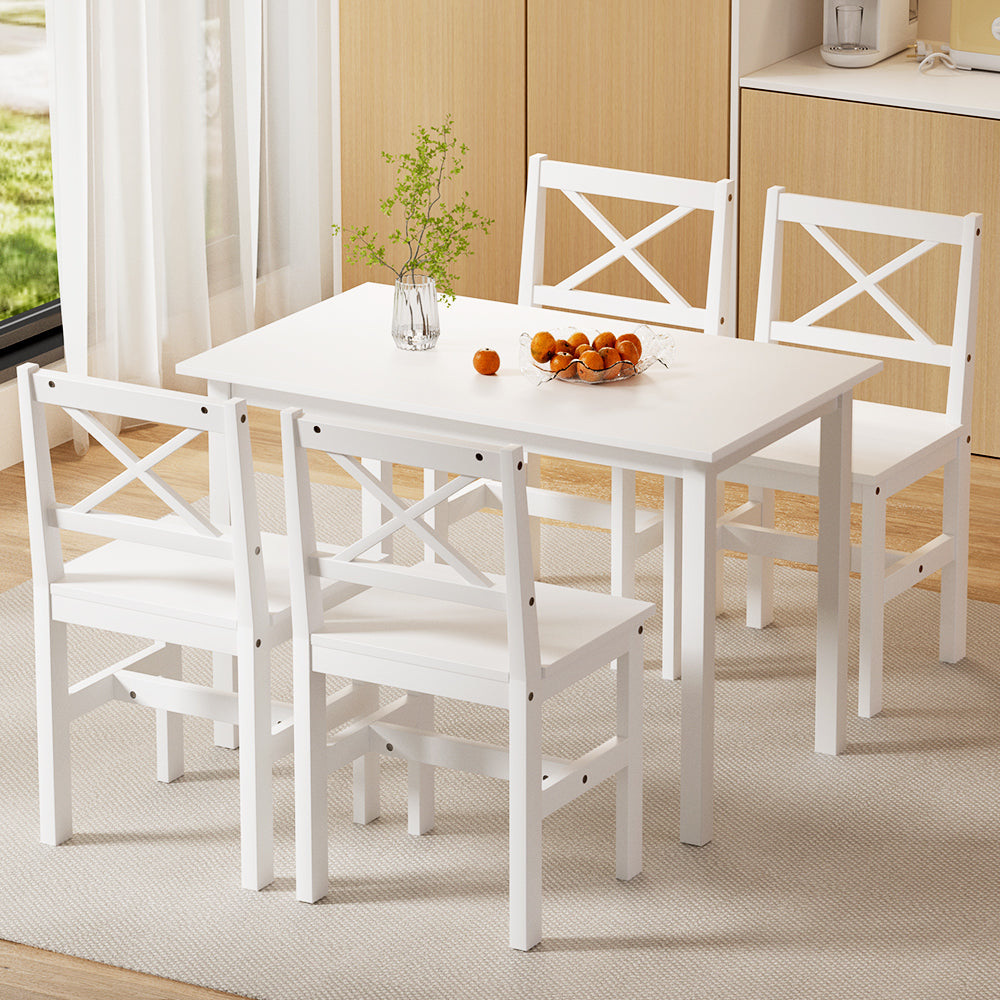 Marlook Dining Chairs and Table Dining Set 4 Cafe Chairs Set Of 5 4 Seater White