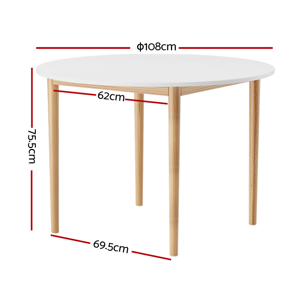 Marlook Dining Table Round White 108CM Diameter Demi