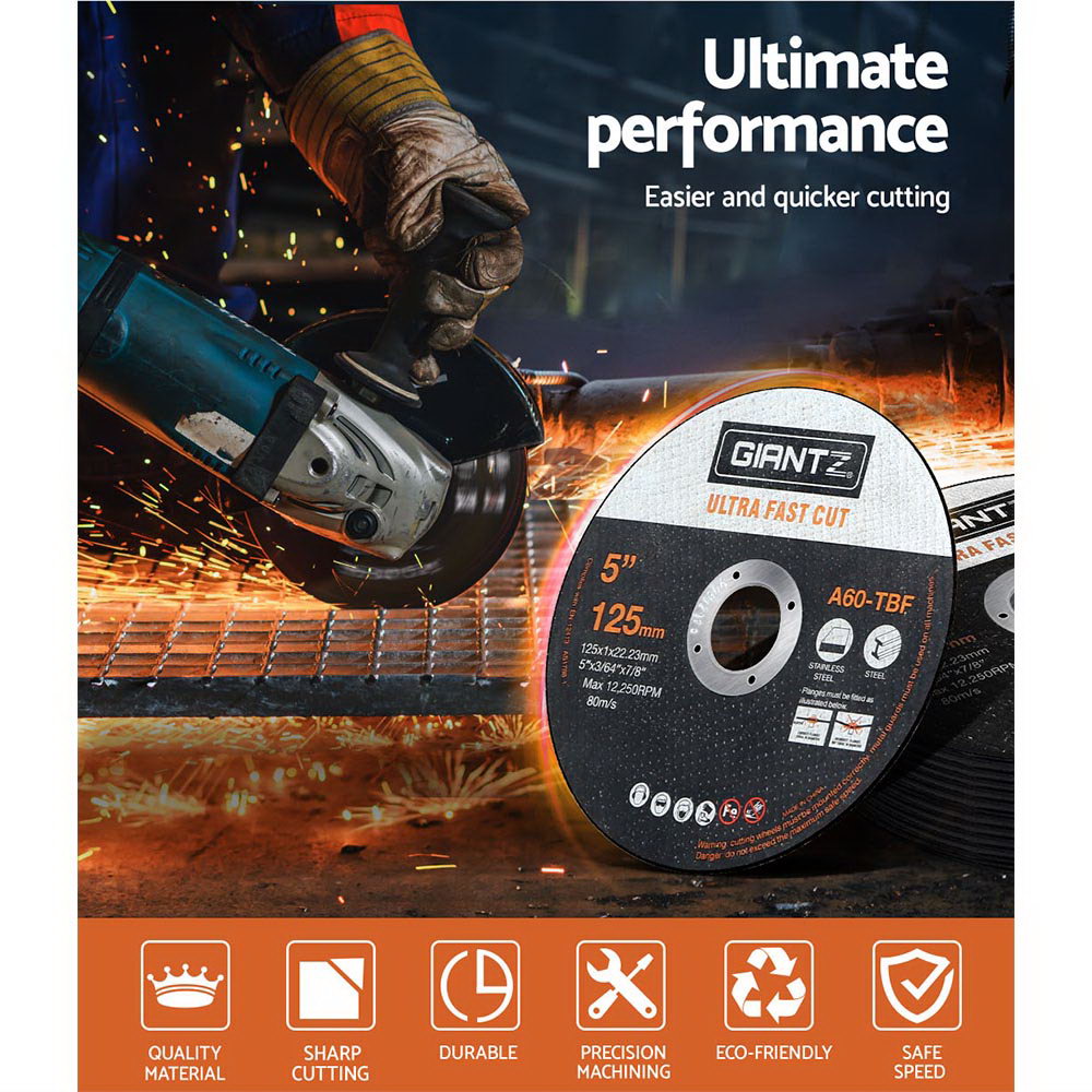 Marlook 100-Piece Cutting Discs 5" 125mm,Marlook 100pcs 5" Cutting Discs 125mm Angle Grinder Thin Cut Off Wheel for Metal