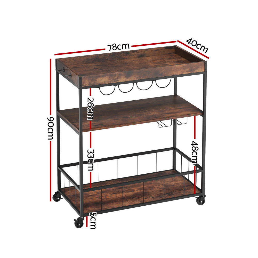 Marlook Kitchen Island Rolling Serving Cart