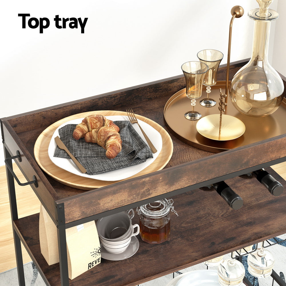 Marlook Kitchen Island Rolling Serving Cart