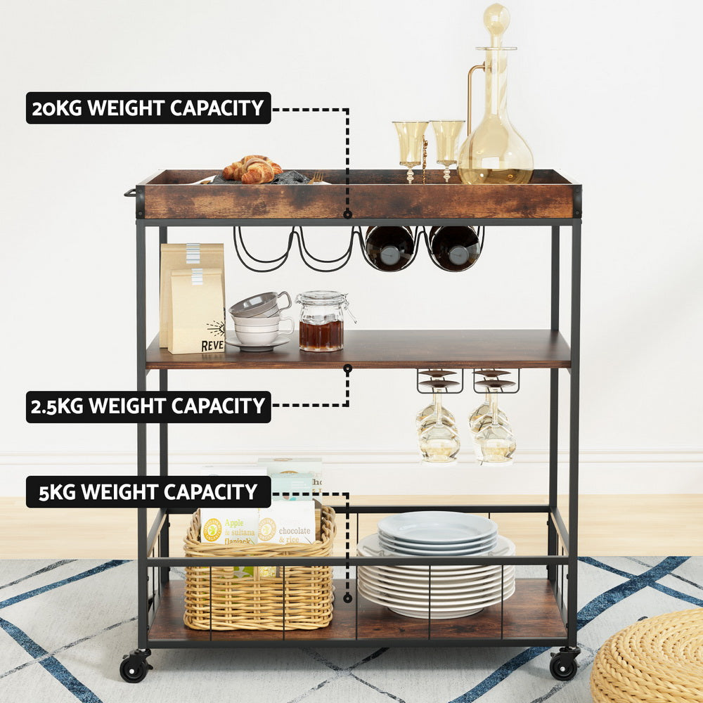 Marlook Kitchen Island Rolling Serving Cart