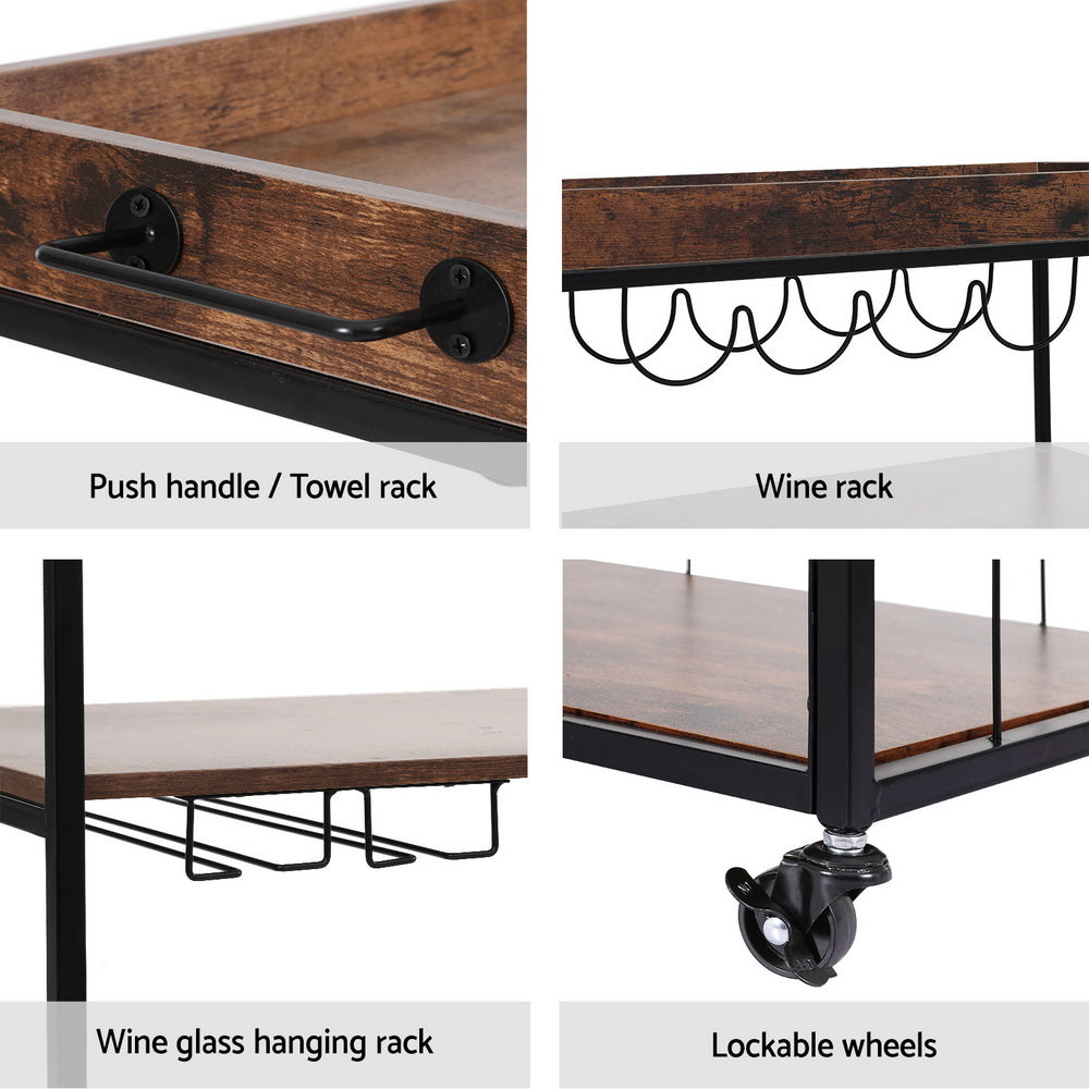 Marlook Kitchen Island Rolling Serving Cart