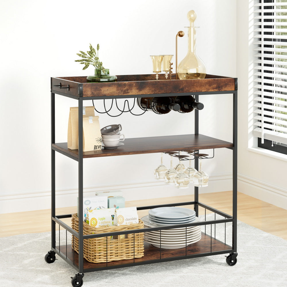 Marlook Kitchen Island Rolling Serving Cart