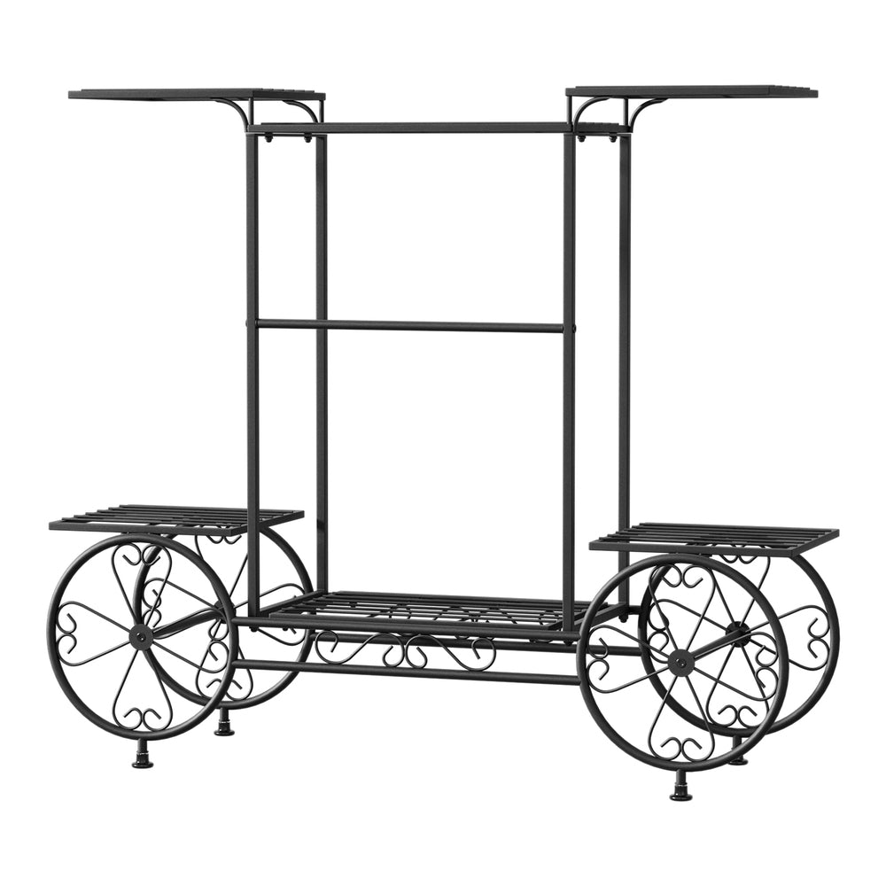 Marlook Plant Stand 6 Tier Iron 4 Wheeler