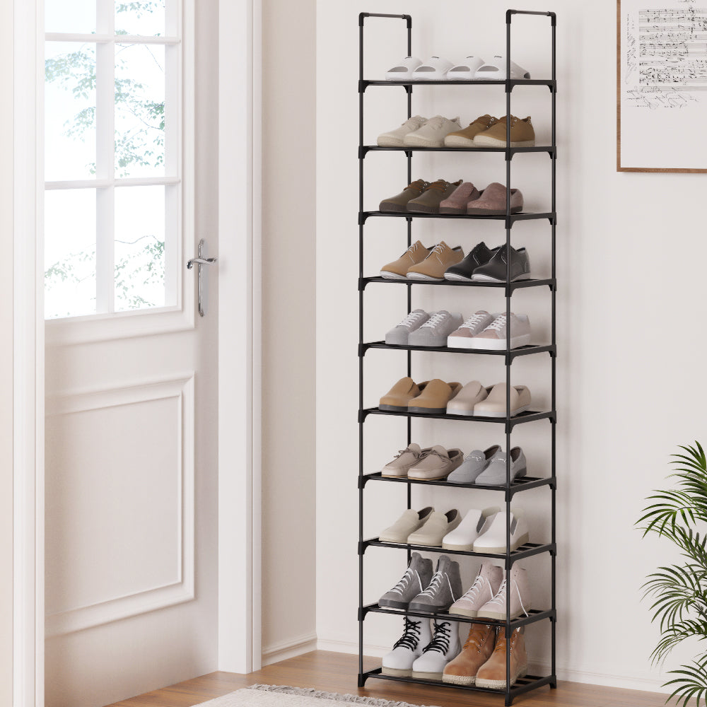 Marlook Shoe Rack DIY Stackable 10-tier Black Dunn