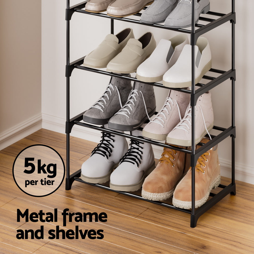Marlook Shoe Rack DIY Stackable 10-tier Black Dunn