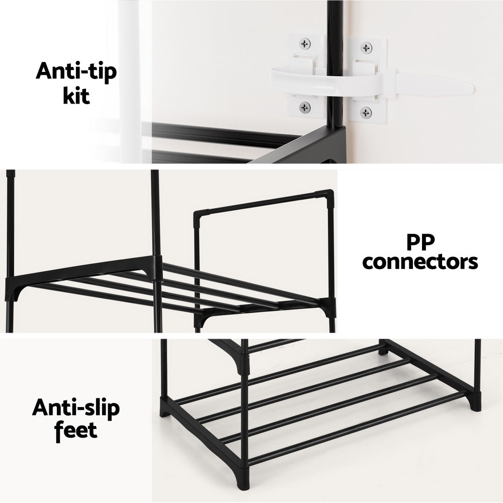 Marlook Shoe Rack DIY Stackable 10-tier Black Dunn
