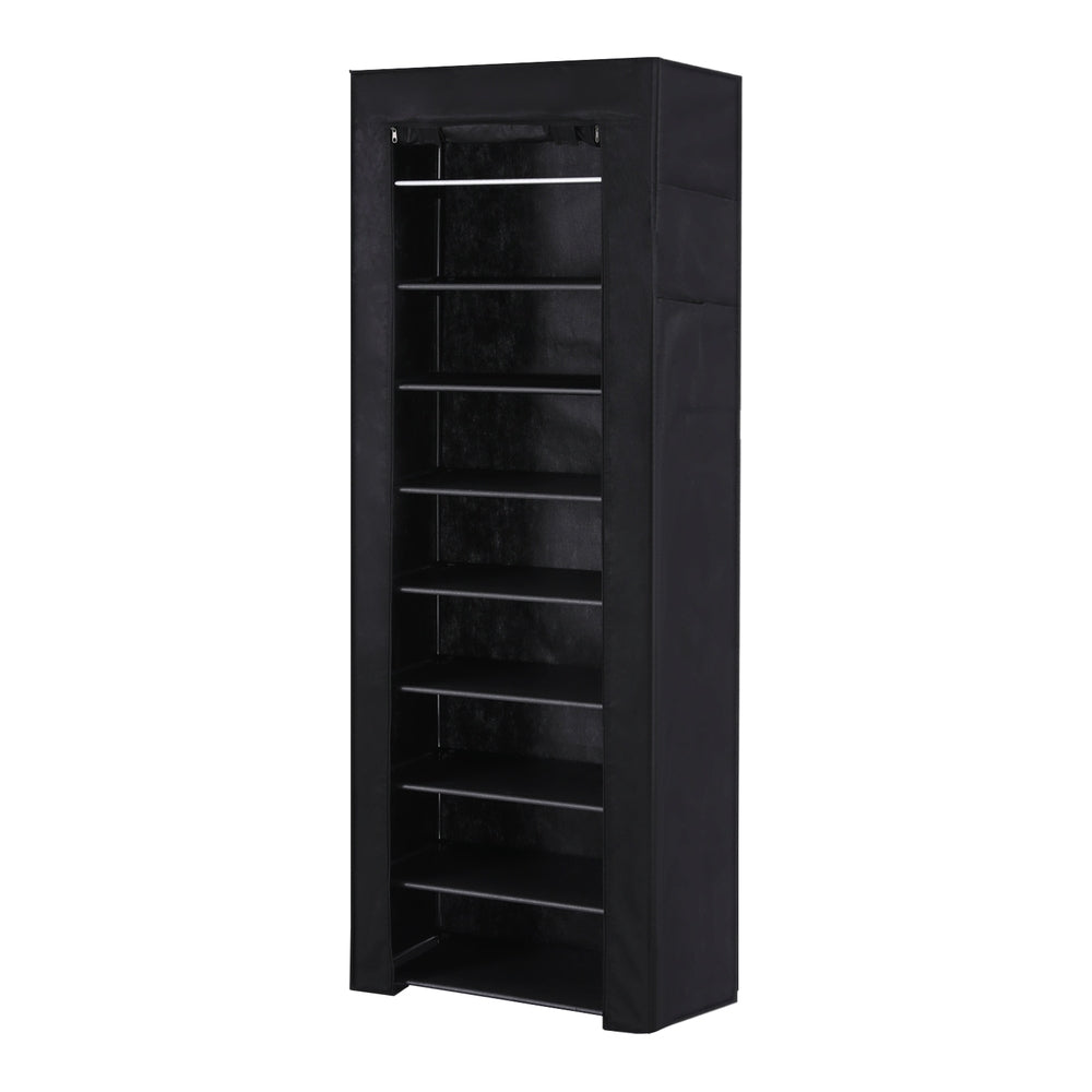 Marlook Shoe Rack Cabinet Removable Cover 10 tier Black