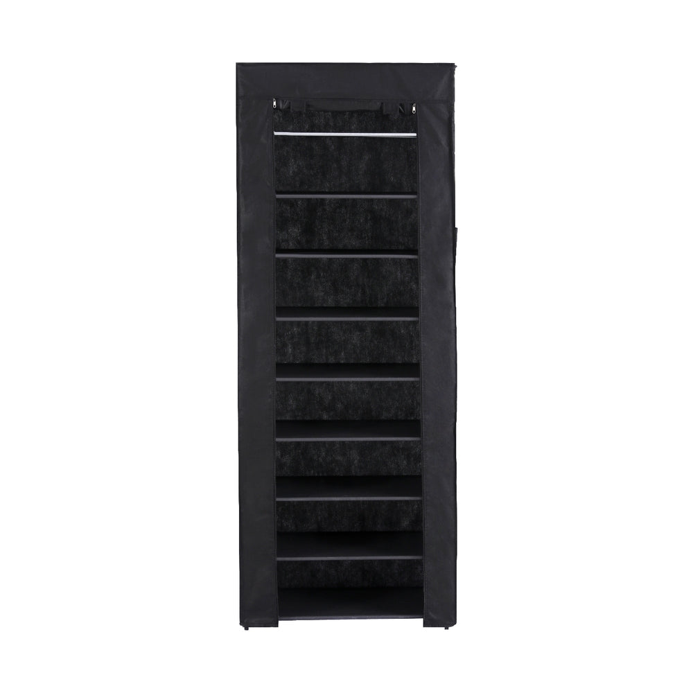 Marlook Shoe Rack Cabinet Removable Cover 10 tier Black